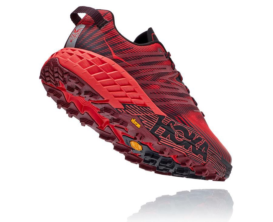 Hoka One One Mens Trail Shoes - Speedgoat 4 - Red - LTKM36450